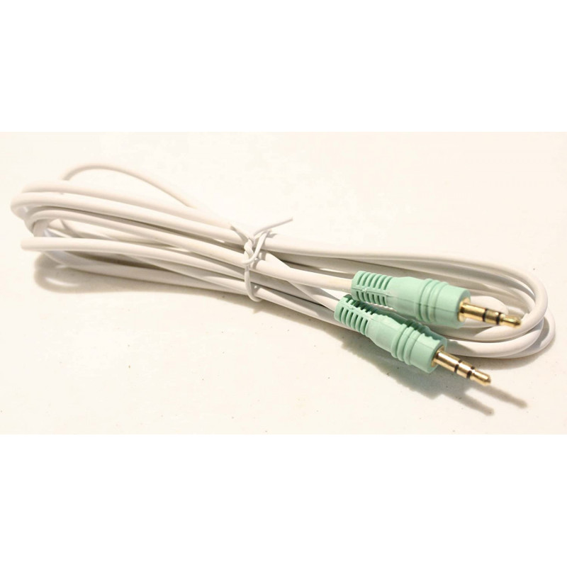 Audio lead set (Pink & Green) - retro beige leads ~1m